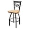 Holland Bar Stool Co 30" Swivel Bar Stool, Black Wrinkle, Nat Oak Seat 82030BWNatOak - alternate 1